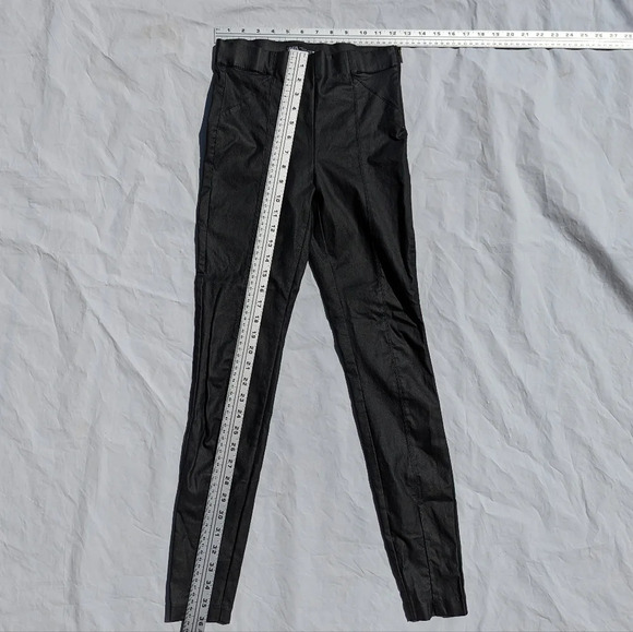 Zara Vegan Leather Black Pants with Zip Up Front Ankles - Size Small - Picture 2 of 9